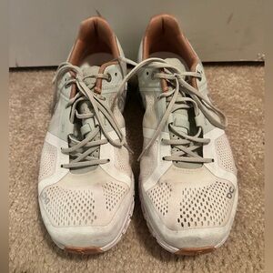 Women's Athletic Shoes in White and Tan